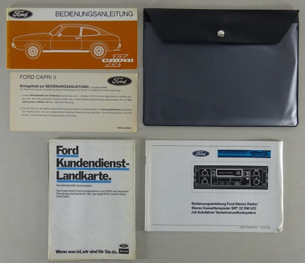 Bordmappe + Betriebsanleitung Ford Capri II Stand 02/1975