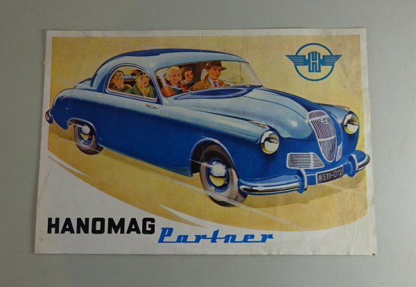 Prospekt / Broschüre Hanomag Partner Stand 1951 - original