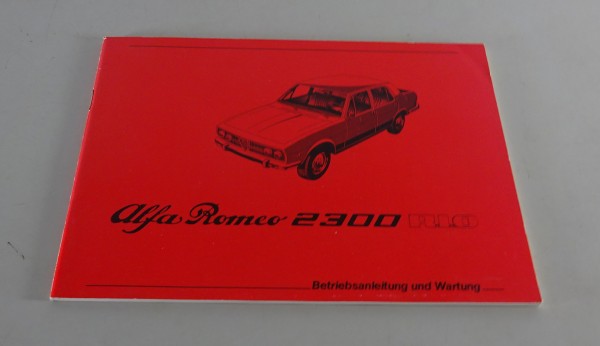 Betriebsanleitung / Handbuch Alfa Romeo 2300 Rio (Brasilien-Lizenz) von 1975