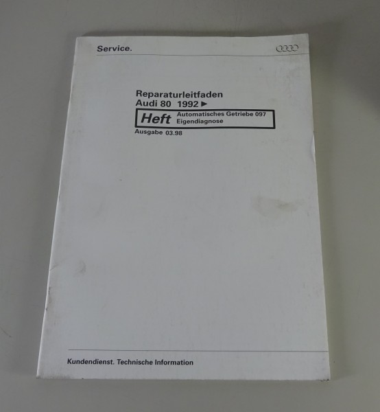 Werkstatthandbuch Audi 80 B4 Typ 89 Automatisches Getriebe 097 Diagnose ab 1992