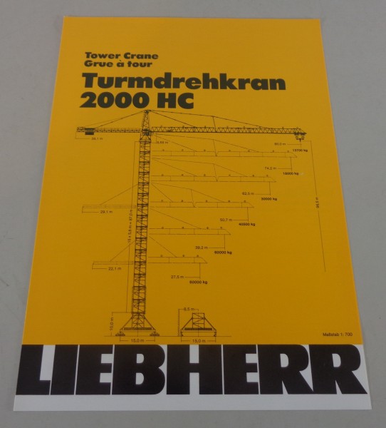 Datenblatt / Technische Beschreibung Liebherr Turmdrehkran 2000 HC von 06/1986
