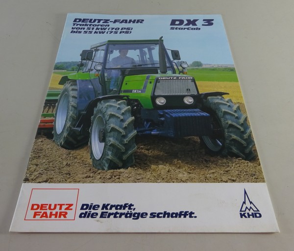 Prospekt / Broschüre Deutz Fahr DX 3 StarCab 70-75 PS Stand 01/1986