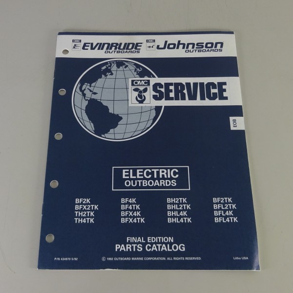 Teilekatalog OMC Johnson / Evinrude 2 / 4 PS Models Stand 05/1992