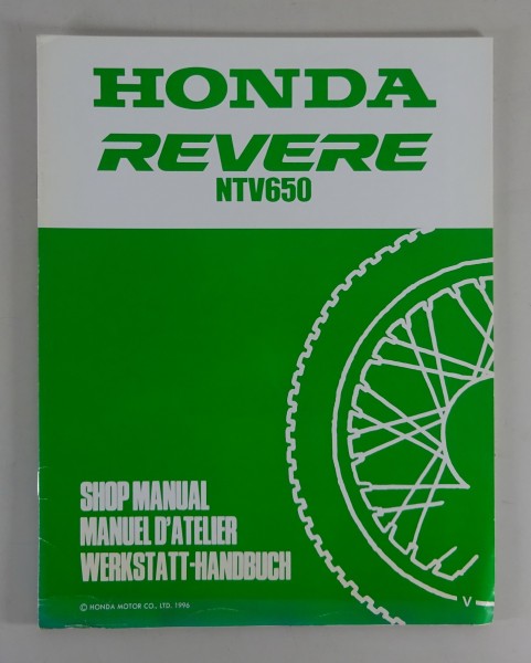 Werkstatthandbuch Ergänzung Workshop Manual Supplement Honda NTV 650 Revere 1996