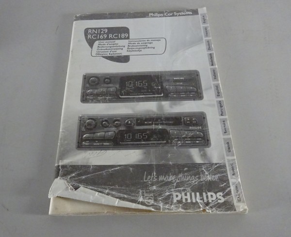 Betriebsanleitung / Handbuch Philips Autoradio RNI29 / RCI69 / RCI89 02/1997