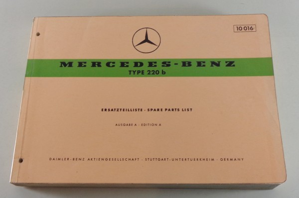 Teilekatalog Mercedes Benz Heckflosse W111 220 b von 07/1959