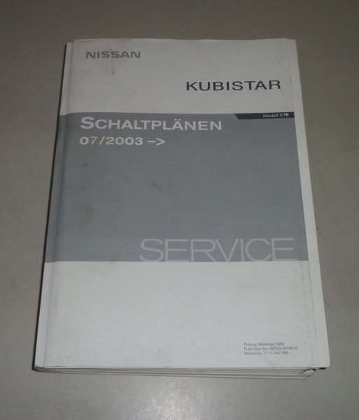 Werkstatthandbuch Elektrik / Elek. Schaltpläne Nissan Kubistar X76 07/2003