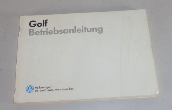 Betriebsanleitung / Handbuch VW Golf II / 2 Benzin / GTI / Diesel Stand 06/1988