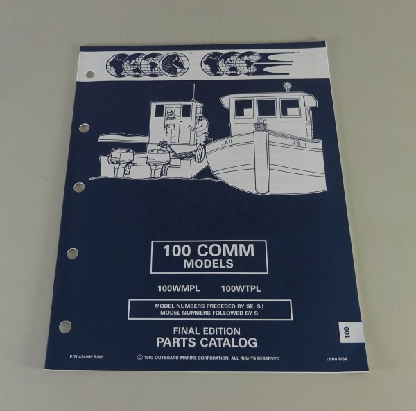 Teilekatalog OMC Outboards 100 PS Models Stand 05/1992