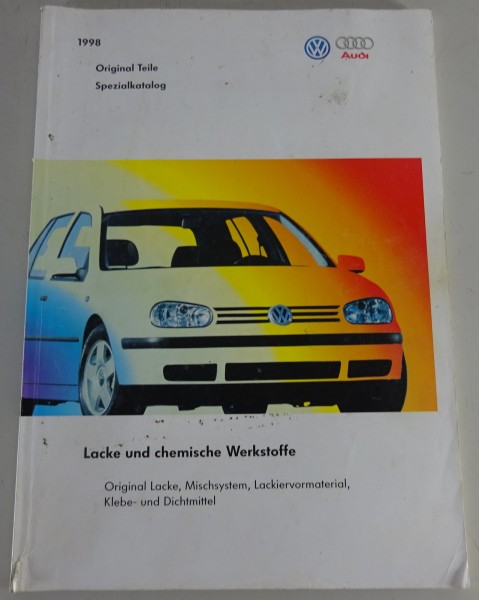 Teilekatalog für Autolacke VW + Audi Teile Spezialkatalog Stand 05/1998