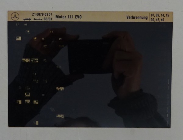 Microfich Teilekatalog Mercedes-Benz Benzin Motor M 111 EVO Verbrennung 03/2001
