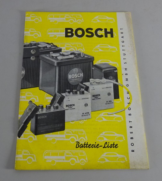 Teilekatalog / Liste Bosch Batterie-Liste Stand 07/1956