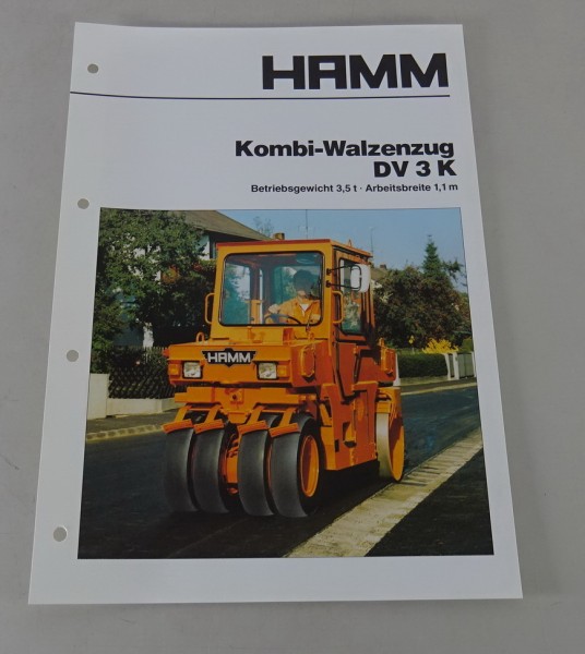 Prospekt / Broschüre HAMM Kombi-Walzenzug DV 3 K Stand 12/1986