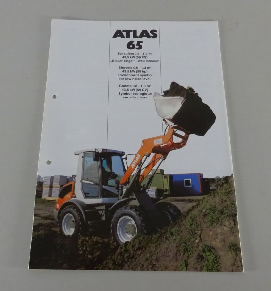 Prospekt / Broschüre Atlas Radlader 65 Stand ca. 1998