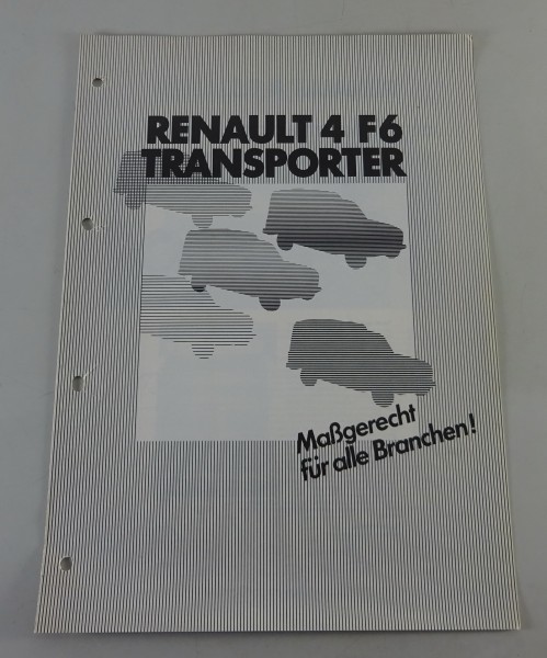 Prospekt / Broschüre Renault R4 F6 Transporter KFB Stand 1984 - 1986