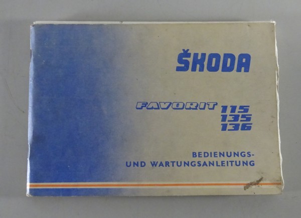 Betriebsanleitung / Handbuch Skoda Favorit 115/135/136 Stand 1990