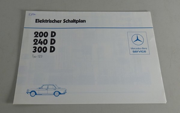 Elektrischer Schaltplan Mercedes Benz W123 200D / 240D / 300D Diesel von 05/1984