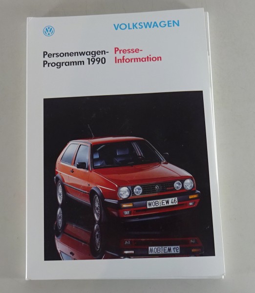 Pressemappe VW Golf II / 2 + GTI G60 Country, Golf 1 Cabrio, Corrado von 03/1990