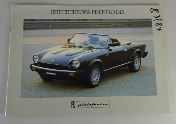 Prospekt / Broschüre | Fiat 124 Spidereuropa Pininfarina mit Händlerstempel 1984