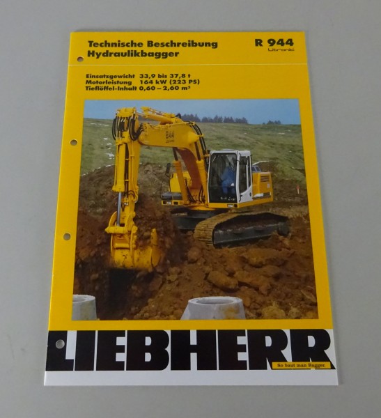 Prospekt Liebherr Hydraulikbagger R 944 Litronic Technische Daten Stand 02/2001