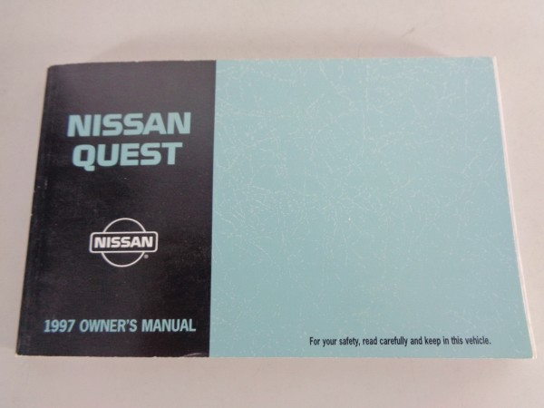 Owner's Manual / Handbook Nissan Quest printed 07/1996