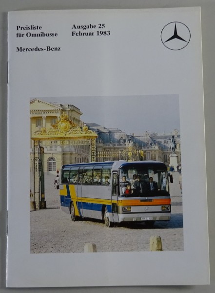 Preisliste Mercedes-Benz Omnibus Ausgabe Nr.: 25 Stand 02/1983