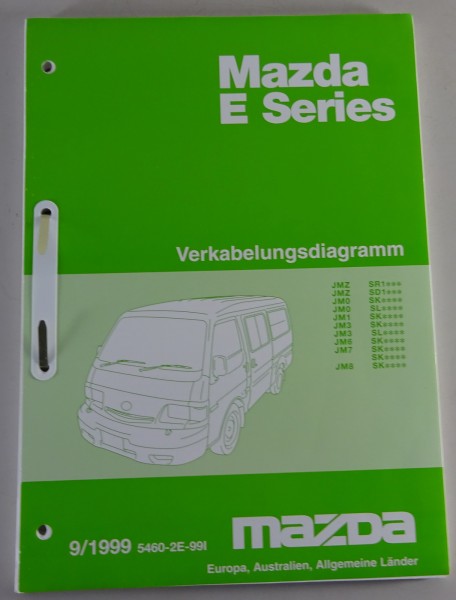 Werkstathandbuch Elektrik / Verkabelungsdiagramm Mazda E-Series Stand 09/1999