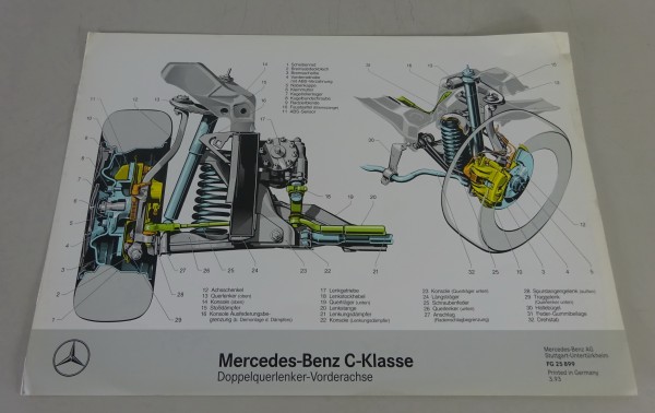 Schnittbild Mercedes-Benz C-Klasse W202 Doppelquerlenker-Vorderachse von 03/1993