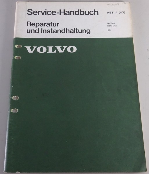 Werkstatthandbuch Reparatur Volvo 264 Getriebe M50 / M51 Stand 09/1974