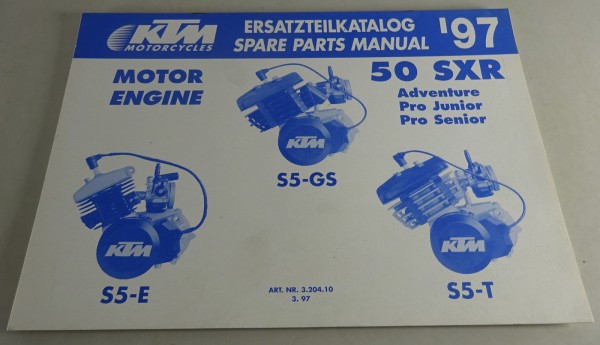 Teilekatalog Motor KTM 50 SXR Adventure / Pro Junior / Senior - Modelljahr 1997