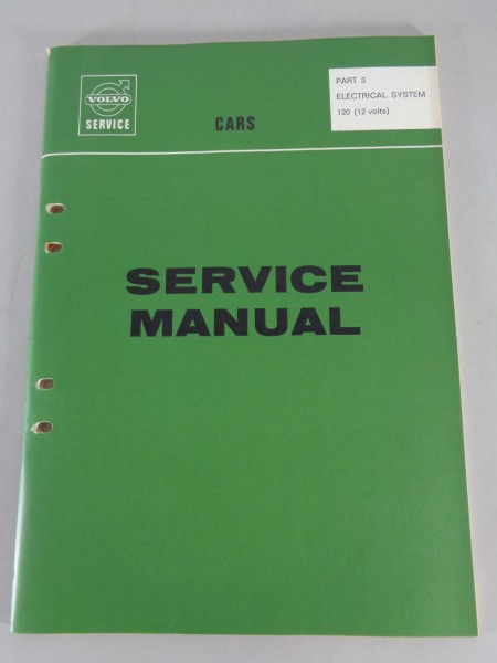 Workshop Manual / Service Manual Volvo Amazon P120 Electrical System 10/1970