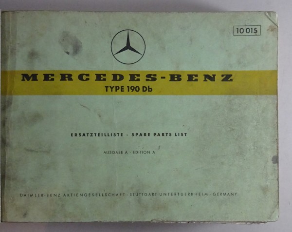 Teilekatalog Mercedes Benz Ponton W121 Diesel 190Db Stand 06/1959