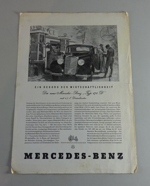 Prospektblatt Mercedes-Benz 170 D | Typ W136 Diesel Stand 1949