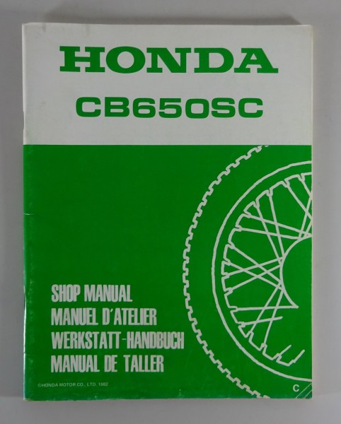 Werkstatthandbuch Ergänzung / Shop Manual Supplement Honda CB 650 SC Stand 1982