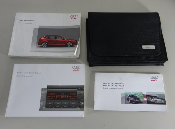 Owner's Manual / Handbook + Wallet Audi A3 Sportback type 8PA printed 05/2008