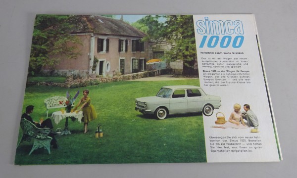 Prospekt / Broschüre Simca 1000