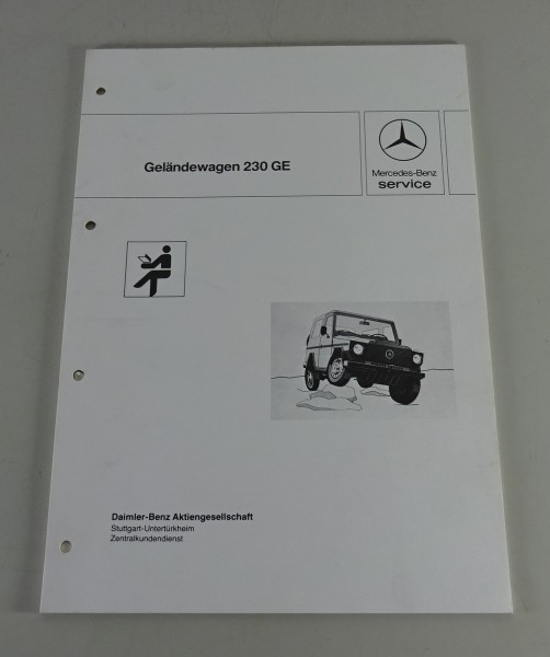 Schulungsunterlage Mercedes-Benz Geländewagen / G-Klasse W460 203 GE von 03/1982