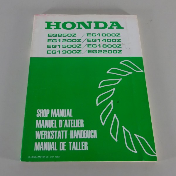 Werkstatthandbuch / Workshop Manual Honda Generator EG 850Z - 2200Z Stand 1982