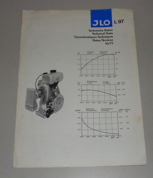 Technische Daten ILO Motor L97 Stand 10/1977