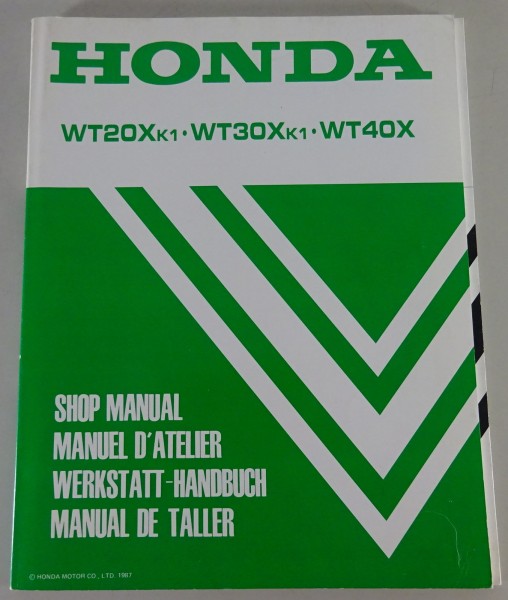 Werkstatthandbuch / Workshop Manual Honda Pumpe WT20X K1 / WT30X K1 / WT40X 1987