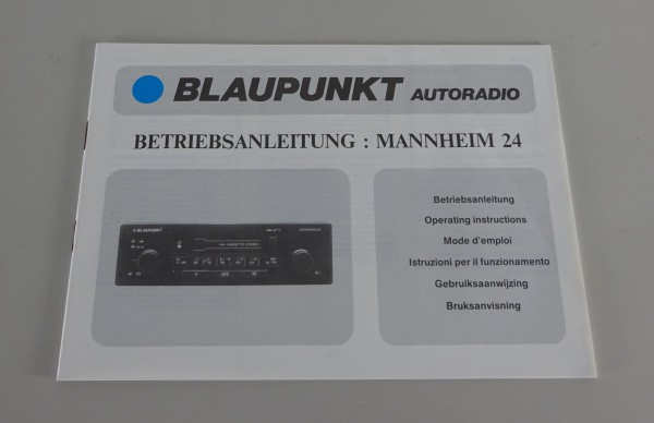 Betriebsanleitung / Handbuch Blaupunkt Autoradio Mannheim 24 Stand 1984