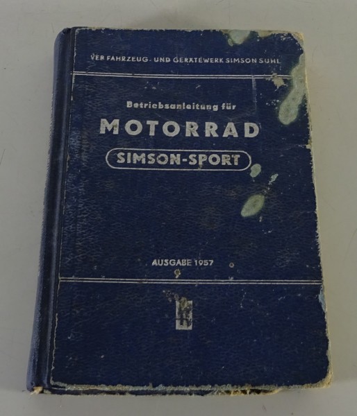 Betriebsanleitung / Handbuch Motorrad Simson AWO 425 Sport Ausgabe 1957