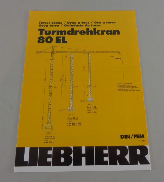 Datenblatt / Technische Beschreibung Liebherr Turmdrehkran 80 EL von 03/2001