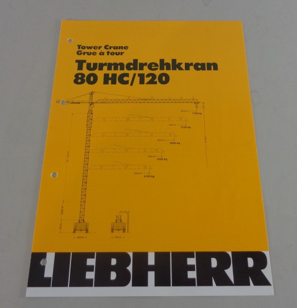 Datenblatt / Technische Beschreibung Liebherr Turmdrehkran 80 HC/120 von 04/1983
