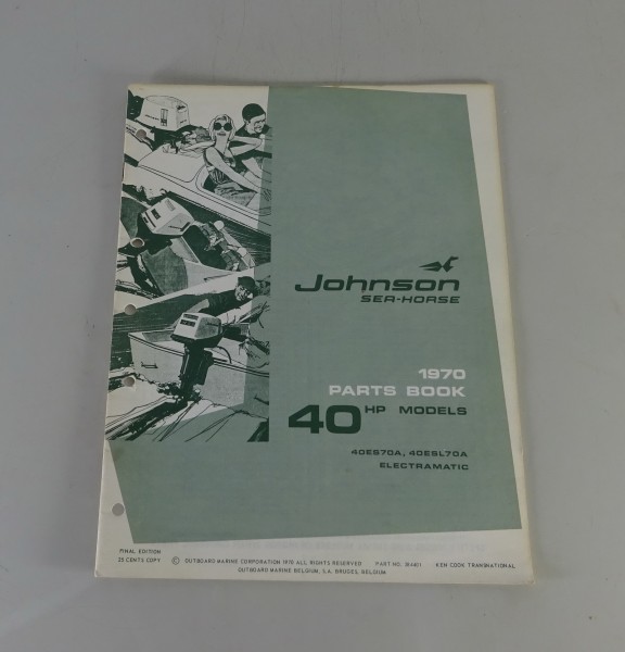 Teilekatalog OMC Johnson Outboards 40 PS Models von 1970