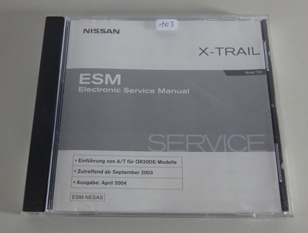 Werkstatthandbuch auf CD Nissan X-Trail Typ T30 Stand 04/2004