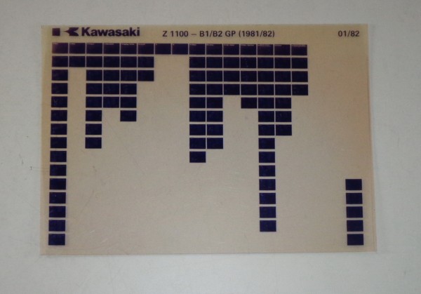 Microfich Ersatzteilkatalog Kawasaki GP Z 1100 B1 / B2 Model 1981-82 Stand 01/82