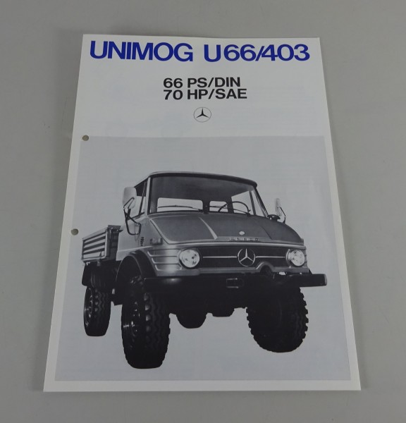 Prospekt / Broschüre Mercedes-Benz Unimog 403 U66 Stand 03/1972