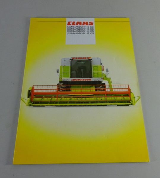 Prospekt / Broschüre Claas Mähdrescher Commandor 112 - 116 CS Stand 09/1985