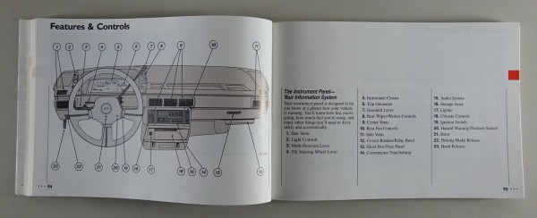 Owner´s Manual / Handbook Chevrolet Lumina APV Stand 1992